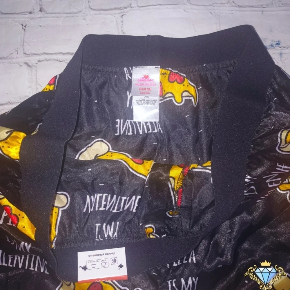 NWT Walmart Pizza Satin Boxer Shorts - Men's Size Medium Loungewear